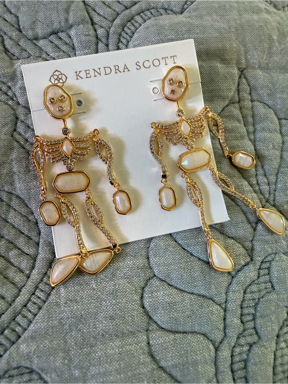 Kendra Scott Skelly Skeleton Convertible Statement Earrings Halloween